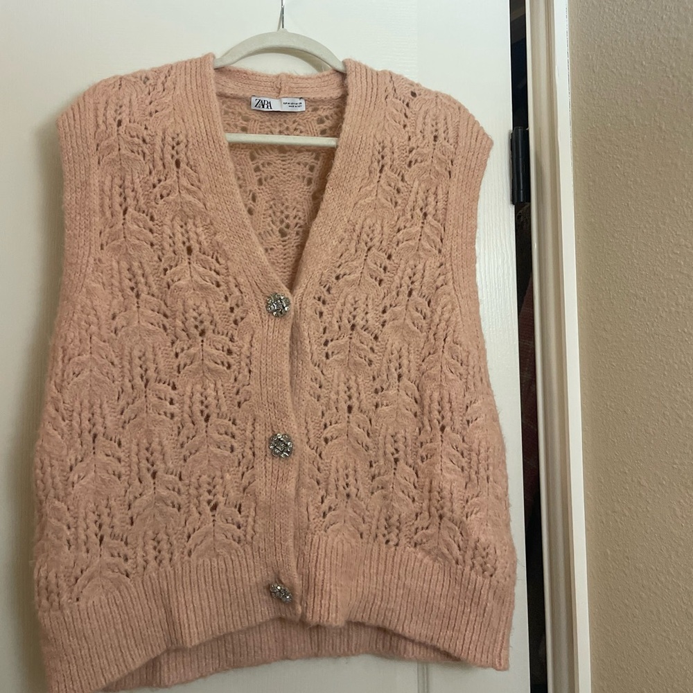 Zara Pink Jewel Sweater Vest